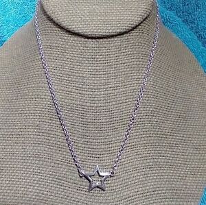Silver Star Pendant Chain Necklace vintage